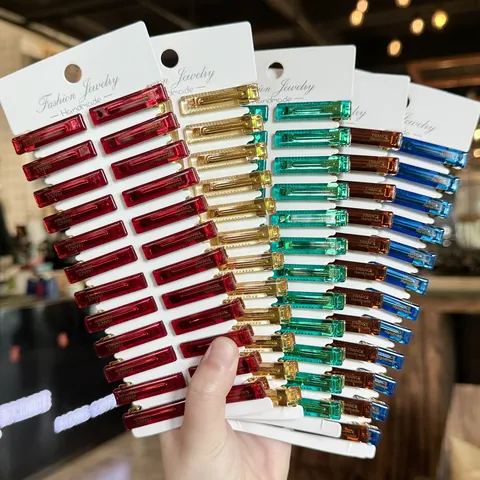 Juego de Pinzas para el Cabello de Acrílico Hechas a Mano Clips Laterales Transparentes para Mujer Accesorios para el Cabello