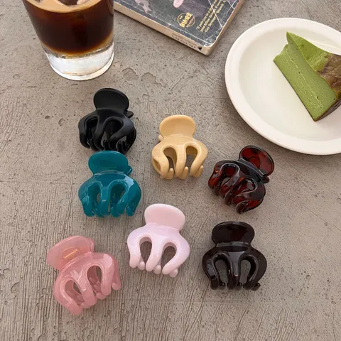 Pinza para el Cabello Elegante Estilo Francés Forma de Calabaza Color Sólido Accesorio para el Cabello de Resina PC Pulida