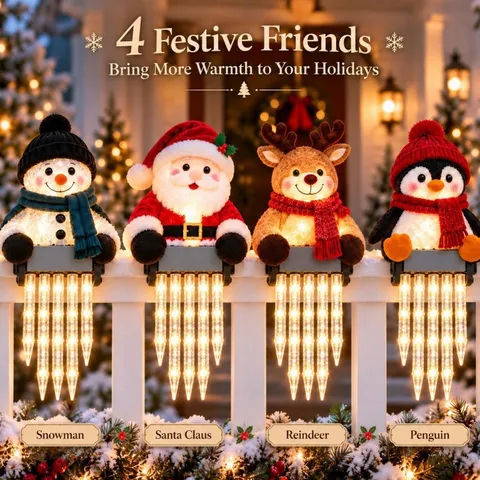 Solar Navidad Muñeco de Nieve Luz de Hielo Decoración Resina LED Solar Exterior Patio Fiesta Vacaciones Decoración