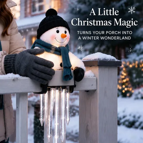 Solar Navidad Muñeco de Nieve Luz de Hielo Decoración Resina LED Solar Exterior Patio Fiesta Vacaciones Decoración