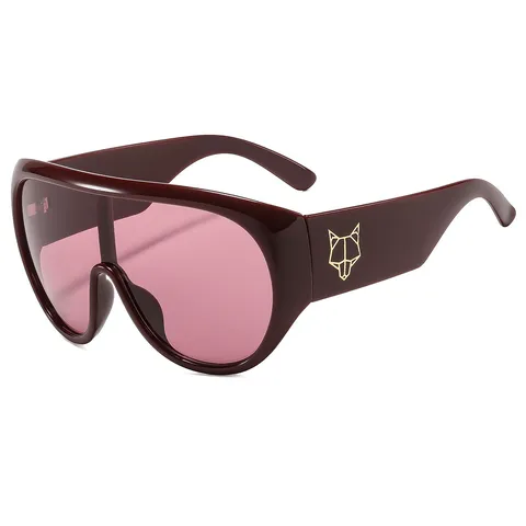 Mode Oversize Shield Sonnenbrille Für Damen Herren Pilot Retro Einteilige Gläser UV400 PC Gestell Outdoor Streetwear Sonnenbrille