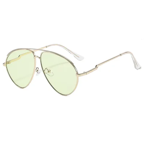 Lunettes de Soleil Aviateur Classiques à Double Pont à la Mode Unisexe Monture en Métal UV400 Protection Solaire Pour Voyage Conduite Fête Streetwear