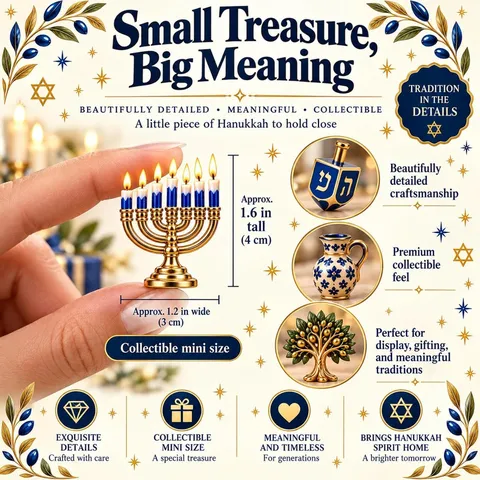 Scatola Calendario dell'Avvento di Hanukkah 24 Giorni Con Mini Menorah Dreidel Decorazioni Stella di David Conto alla Rovescia