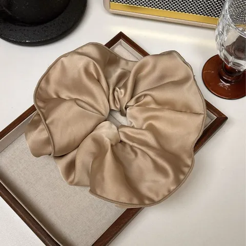 Koreaans Minimalistisch Satijn Oversized Scrunchie Elegant Herfst Winter Effen Kleur Elastisch Haarwokkels Dames Paardenstaart Houder Mode Haaraccessoires