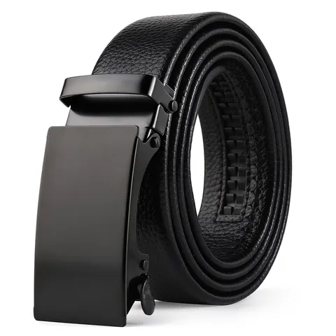 Men Casual PU Leather Automatic Buckle Belt Business Versatile Adjustable Waist Strap