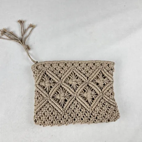 Fashion Women Casual Cotton Woven Crossbody Bag Simple Lightweight Tassel Shoulder Bag Daily Versatile Handbag