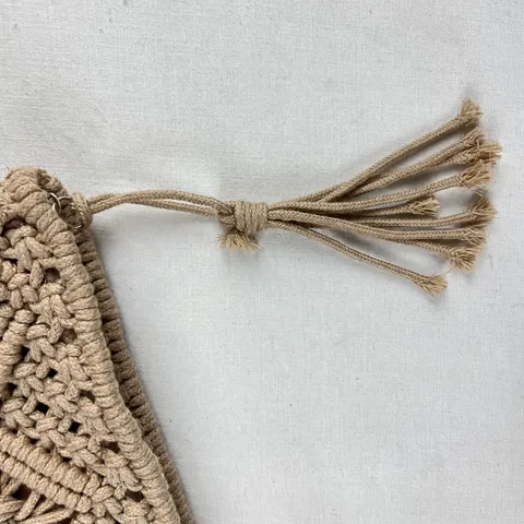 Moda Mujer Casual Algodón Tejido Bolso Bandolera Simple Ligero Borla Bolso de Hombro Diario Versátil Bolso de Mano