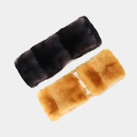 Bandeau Chaud en Fausse Fourrure pour Femmes Bonnet Style Cosaque Russe Cache-oreilles Rétro Peluche Moelleux pour Temps de Neige
