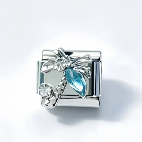 Stainless Steel Italian Modular Charm Links DIY European Ins Style Heart Butterfly Rhinestone Jewelry Accessories