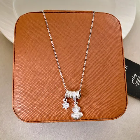 Copper Gold Plated Pendant Light Luxury Micro-inlaid Zirconia Gourd Necklace Temperament Star Moon Pendant Necklace Women Jewelry Gift