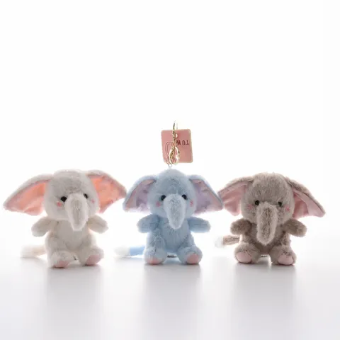 Mignon Dessin Animé Éléphant Peluche Jouet Porte-Clés Doux Animal en Peluche Poupée Pendentif Cartable