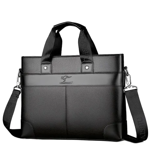 Herren Business Aktentasche Großes Kapazität PU Leder Laptoptasche Casual Horizontal Schulter Umhängetasche Handtasche Für Arbeit
