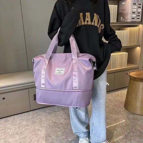 Durable Oxford Cloth Travel Bag Waterproof Large Capacity Weekender Duffel Bag Lightweight Foldable Luggage Bag