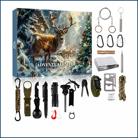 2026 Neues Weihnachten Adventskalender Überraschungsbox Outdoor Überlebensset Angeln Golf Werkzeugset Feiertagsgeschenk