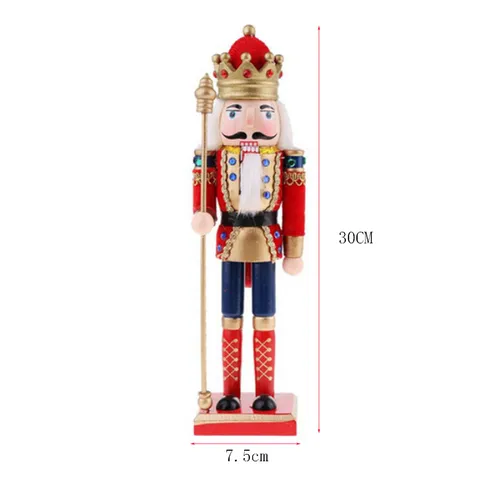Wooden Nutcracker Soldier Figurine Christmas Holiday Home Decor Traditional Desktop Ornament Collectible Statue