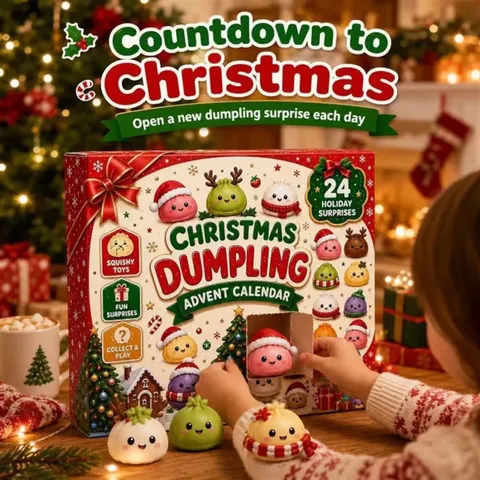 Noël Petit Pain Jouet Squishy Calendrier de l'Avent Compte à Rebours Boîte Mystère Résine Animal Cartoon Jouets Anti-Stress