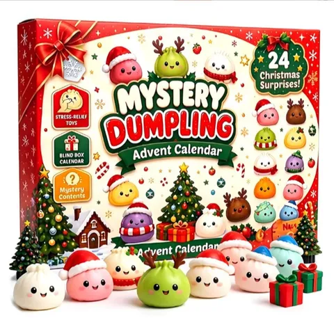 Noël Petit Pain Jouet Squishy Calendrier de l'Avent Compte à Rebours Boîte Mystère Résine Animal Cartoon Jouets Anti-Stress