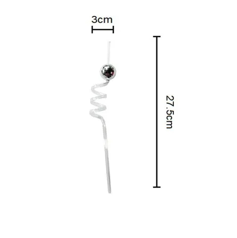 Disco Ball Drinking Straws Plastic Spiral Clear Straws With Mirror Ball For Party Bar Christmas Decorations