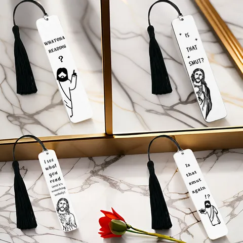 Funny English Quote Cartoon Stainless Steel Bookmark Reading Lover Gift Metal Book Page Marker Office Supply