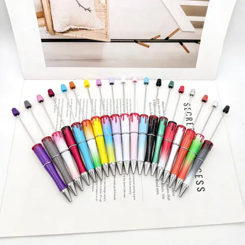 Halloween Blood Drip Beadable Pen Creative DIY Bead Pens Ballpoint Pen Holiday Gift Stationery Writing Supplies