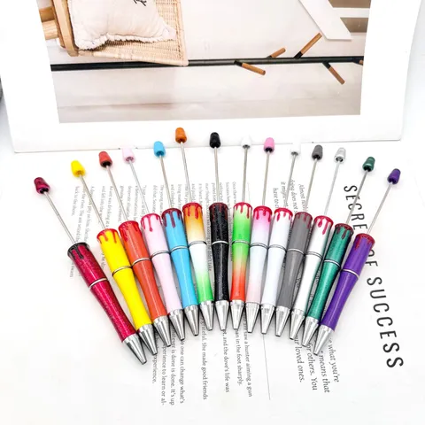 Halloween Blood Drip Beadable Pen Creative DIY Bead Pens Ballpoint Pen Holiday Gift Stationery Writing Supplies