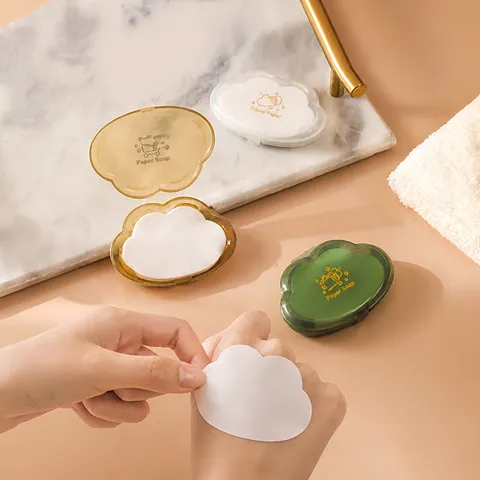 Portable Travel Disposable Soap Paper Box Cute Cloud Shaped Hand Washing Soap Flakes Container For Daily Cleaning