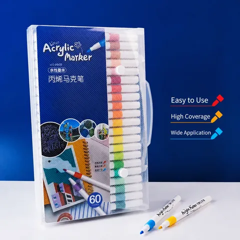 Juego de Rotuladores Acrílicos de Secado Rápido a base de Agua para Dibujo Pintura DIY Piedra Vidrio Madera Artesanía de Tela