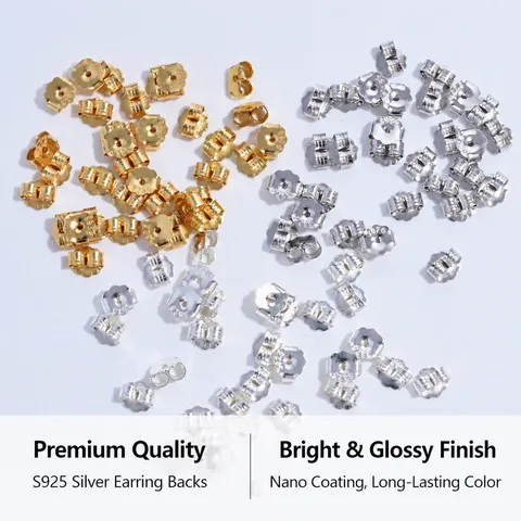 925 Sterling Silver Earring Backs Butterfly Ear Nuts Ear Plugs Earring Findings Jewelry Accessories For Women