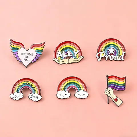 Spilla in Metallo in Lega di Goccia d'Olio dei Cartoni Animati Carino Moda Nuvola Arcobaleno Smaltato Spilla Design di Nicchia Accessori di Abbigliamento Regalo