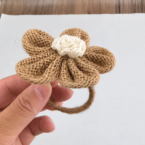 Handgemachte Leinen Blume Serviettenringe Rustikale Jute Serviettenhalter Gewebte Tischdekoration Für Hochzeitsfeier Esstisch