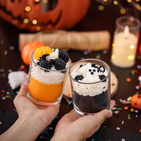 Halloween Duftkerze Sojawachsmischung Aromatherapie Kürbis Geist Schädel Becherkerzen Halloween Party Heimdekoration Geschenk