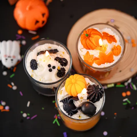 Halloween Duftkerze Sojawachsmischung Aromatherapie Kürbis Geist Schädel Becherkerzen Halloween Party Heimdekoration Geschenk
