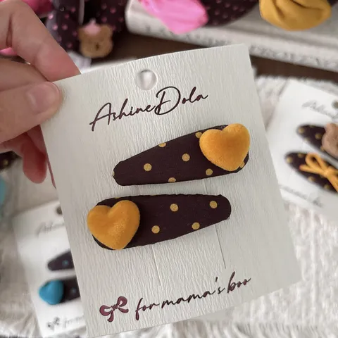 Dulces Accesorios para el Cabello Niña Lunares Oso Corazón Pinzas BB Scrunchies Diademas Lazo Tela para Niños Decoración Diaria