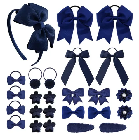 Set di Fermagli per Capelli a Quadretti con Cerchietto per Bambini in Cotone Poliestere Accessori per Capelli Tartan Fiocco