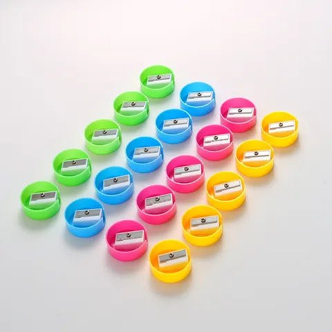 Mini Temperamatite Manuale Rotondo Colore Macaron Taglierina per Matite Portatile per Studenti Bambini Cancelleria per Scuola Ufficio