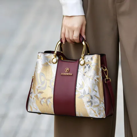 Chinese Style Luxury PU Leather Top Handle Handbag Cloud Embroidery Shoulder Bag Patchwork Crossbody Tote Wallet Gift For Mother Women