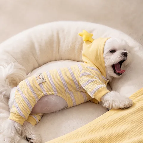 Hundekleidung Herbst Winter Warm Vierbeinig Mit Kapuze Hundekleidung Süß Stern Mond Druck Fleece Welpenbekleidung Für Kleine Mittlere Hunde
