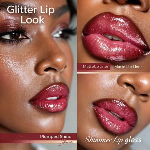 YOUNG VISION Lucidalabbra Brillante E Matita Labbra Opaca Combo Rossetto Liquido Trucco Professionale