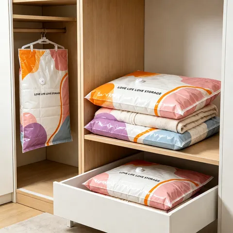 3D Vacuum Compression Bag Thickened Large Storage Bag For Quilts Blankets Down Jackets Wardrobe Clothes Organizer