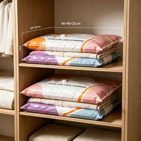 3D Vacuum Compression Bag Thickened Large Storage Bag For Quilts Blankets Down Jackets Wardrobe Clothes Organizer