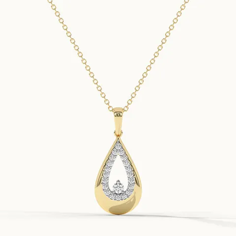 925 Sterling Silver Teardrop Pendant Necklace Luxury Geometric Rhinestone Clavicle Chain Jewelry Gift For Women