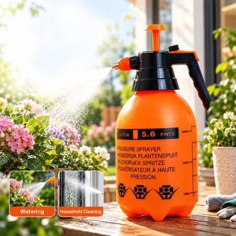 Garden Pressure Sprayer Bottle Adjustable Nozzle Manual Hand Pump Spray Watering Can For Home Yard Plants Cleaning Disinfection