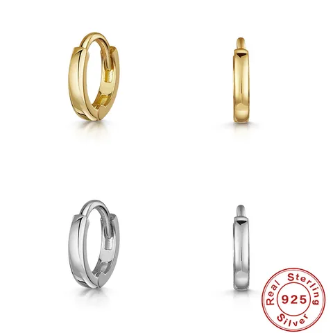 Minimalistisches 925 Sterlingsilber Creolen Für Damen Herren Geometrisch Strass Kleine Knorpel Ohrring