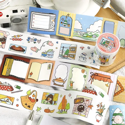 Washi Tape Découpé Série Conte Saisonnier Minimaliste Littéraire Scrapbooking Ruban de Masquage Matériel Décoratif Pour Planificateur Journal DIY Art