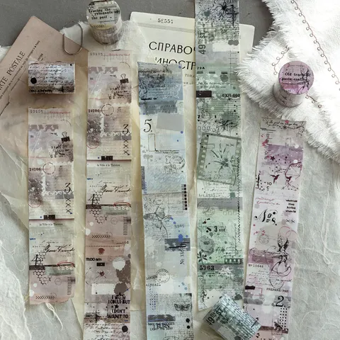 Ruban de Papier Washi Vintage Série Lettre Chaos Fournitures de Scrapbooking Rétro Ruban de Masquage Décoratif pour Journal DIY