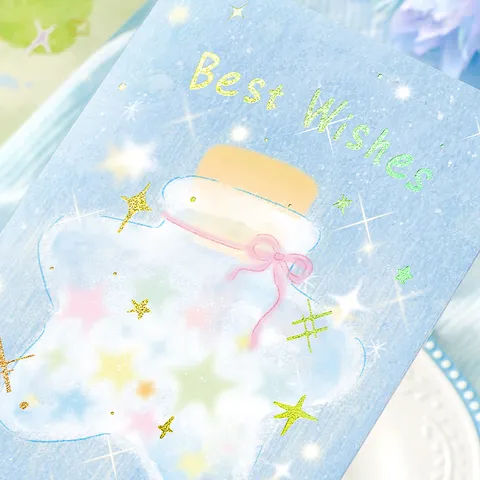 Bronzieren Grußkarten Weiß Kraftpapier Milchnebel Roaming Serie Koreanischer Stil Künstlerische Illustration Geburtstag Weihnachtskarten