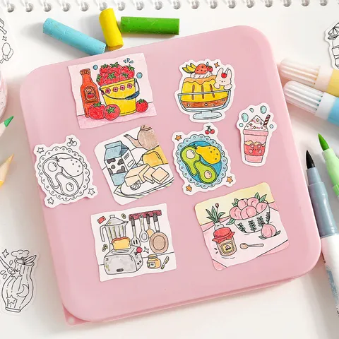Schattige Cartoon Washi Tape Rol Gestanst Decoratief Maskeertape Voor Journaling Scrapbooking DIY Kunst Ambacht Kleurplaat Sticker