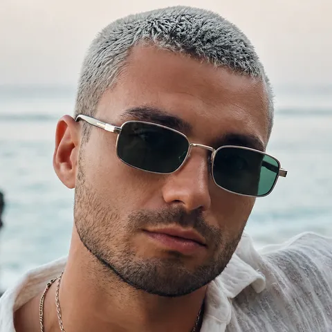 Gafas de Sol Cuadradas de Metal a la Moda para Hombre Mujer Retro Montura Pequeña Protección UV400 Estilo Callejero Hip Hop Gafas de Sol de Tendencia