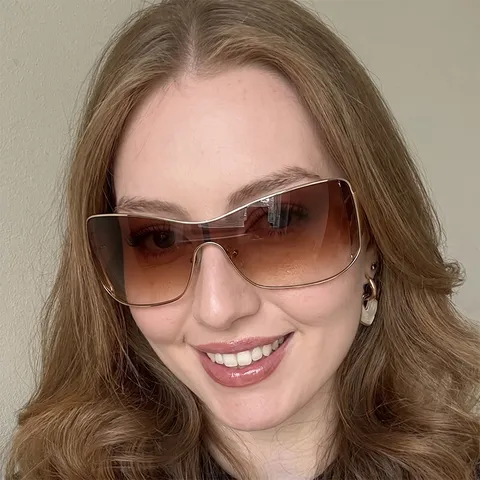 Gafas de Sol Modernas de Metal con Marco Grande Integrado Para Mujeres Hombres Tendencia Occidental Gafas de Sol Oversize Moda Aire Libre Protección UV400