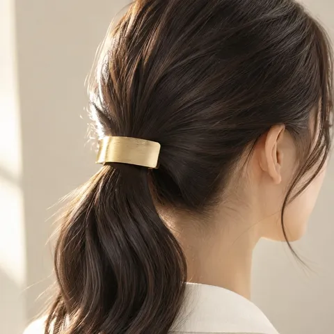 Minimalist Geometric Arc Metal Hair Clip Brushed Texture Gold Silver Hairpin Elegant Commute Headwear For Women Exquisite Hair Accessory